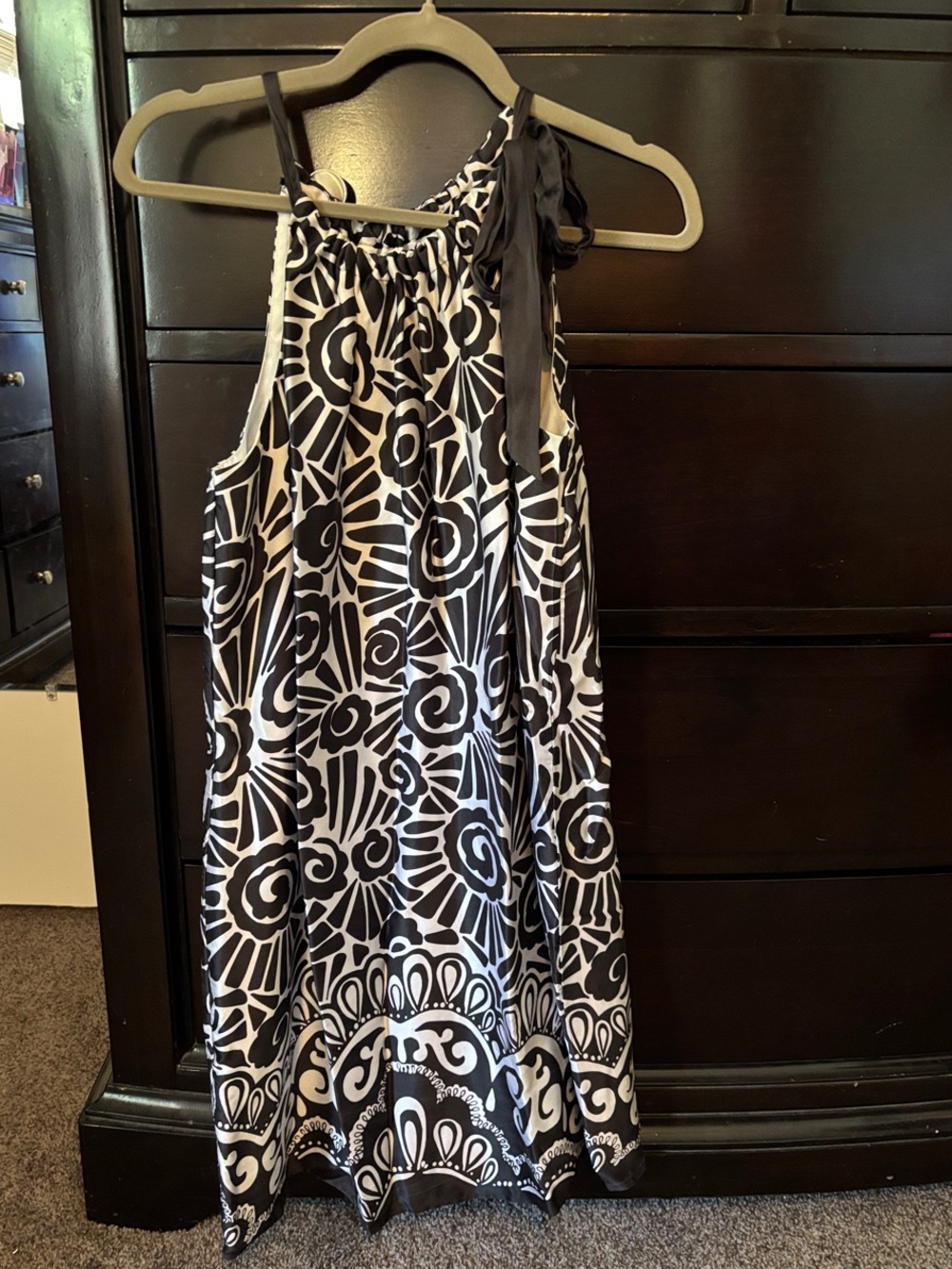 White House Black Market - Black & White Halter Summer Dress
